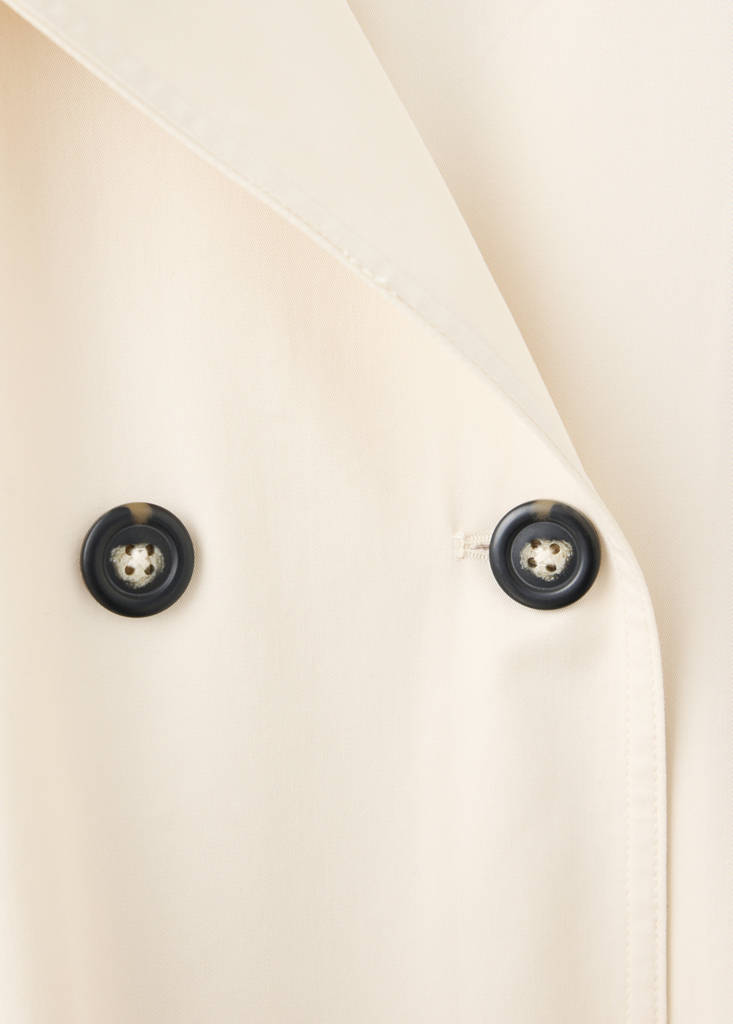 Long funnel neck belted trench coat — Off White