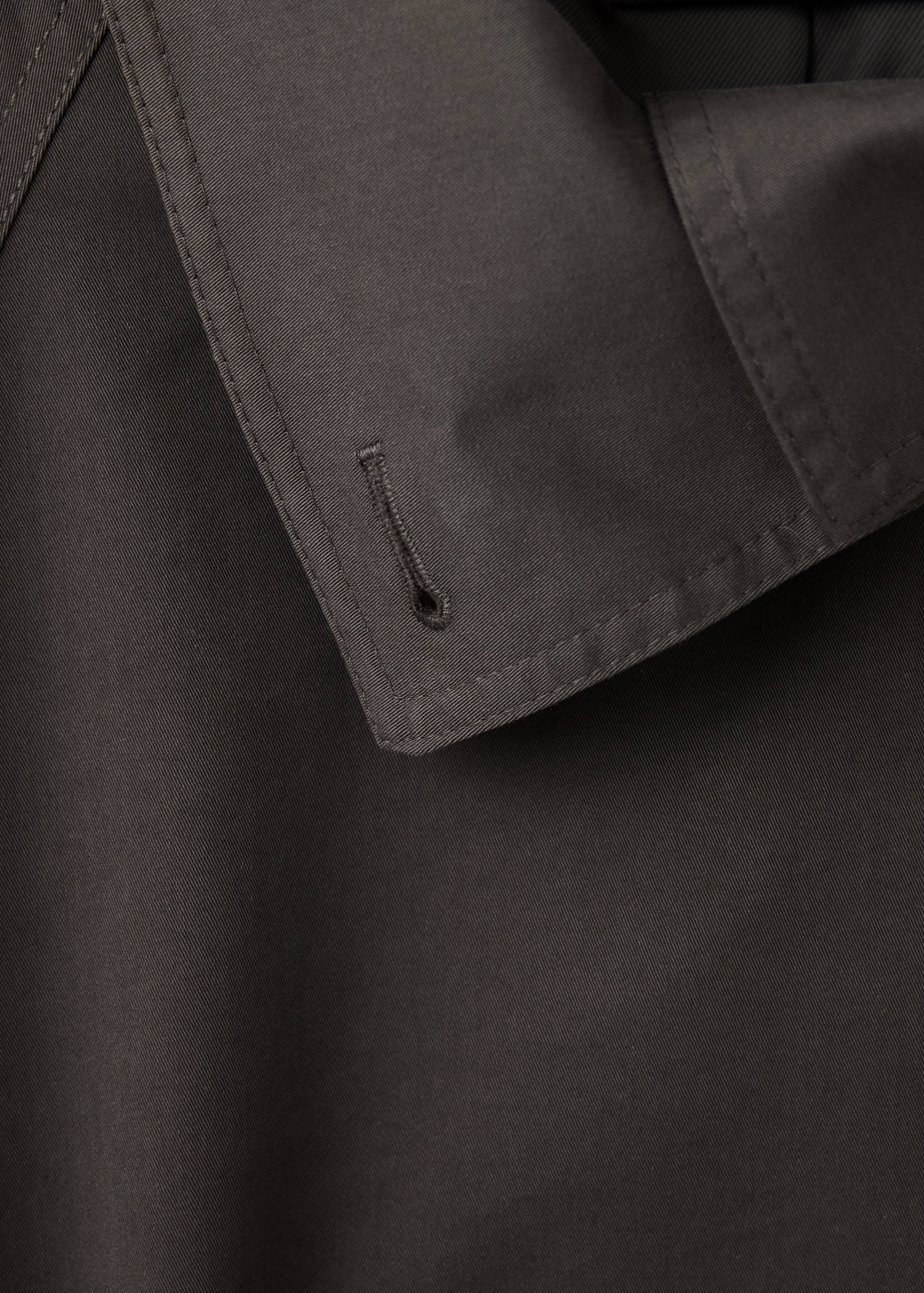 Long funnel neck belted trench coat - Details of the article 8