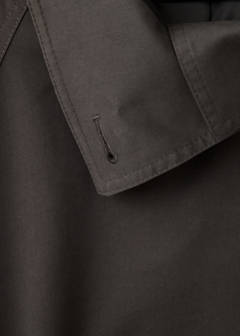 Long funnel neck belted trench coat — Chocolate 7