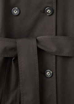 Long funnel neck belted trench coat — Chocolate 8