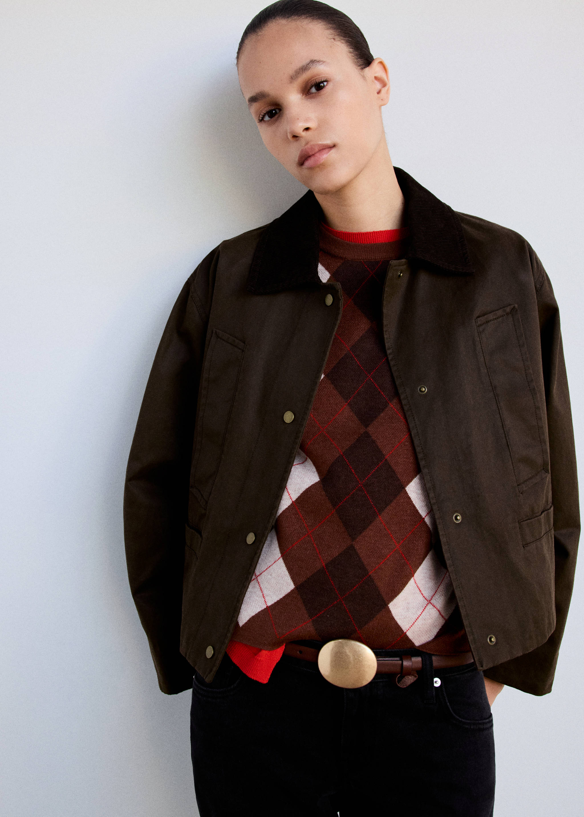 Chaqueta cuello pana - Plano medio