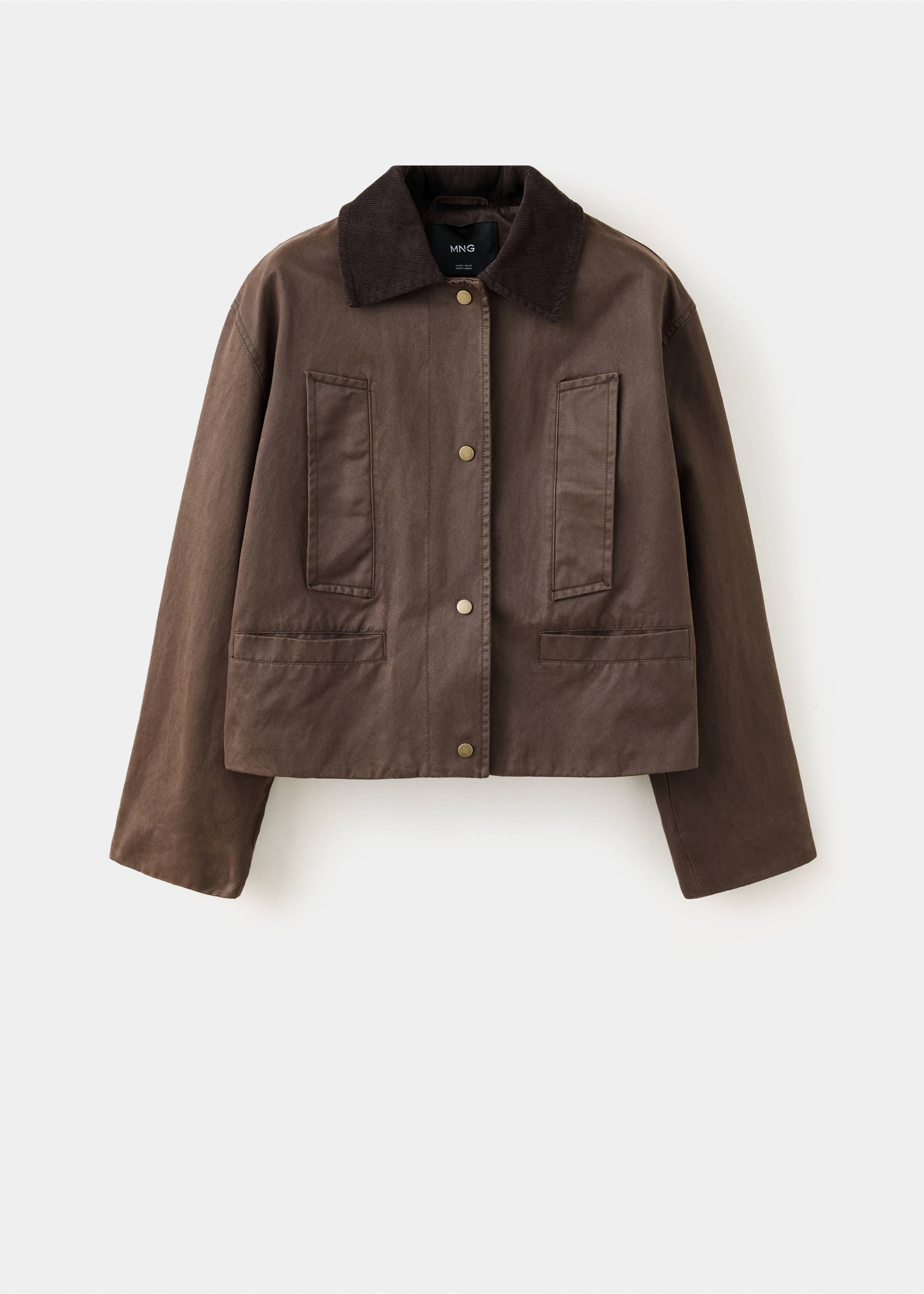 Corduroy collar jacket - Article without model, Chocolate. Ref: 37074788-00.