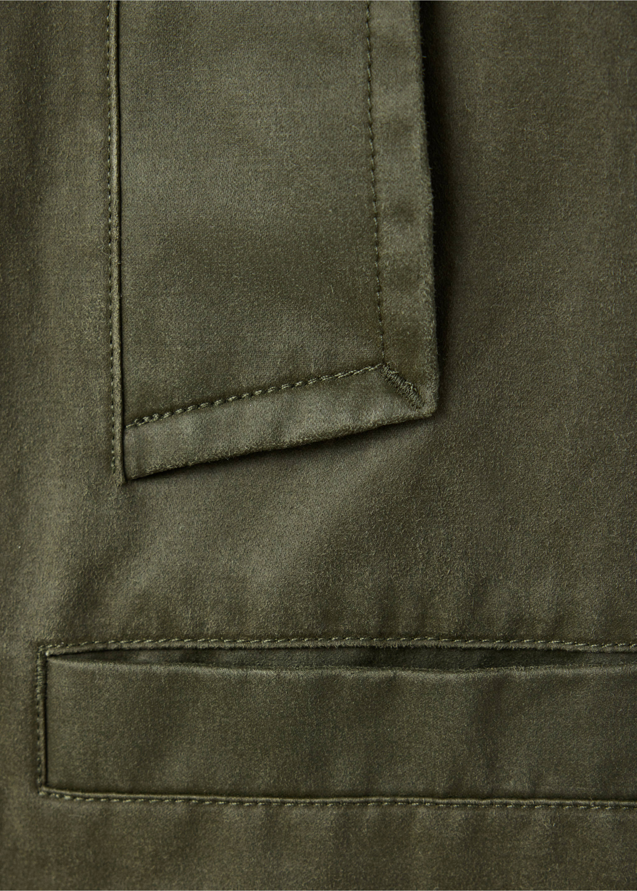 Corduroy collar jacket - Details of the article 8, Khaki. Ref: 37074788-00.