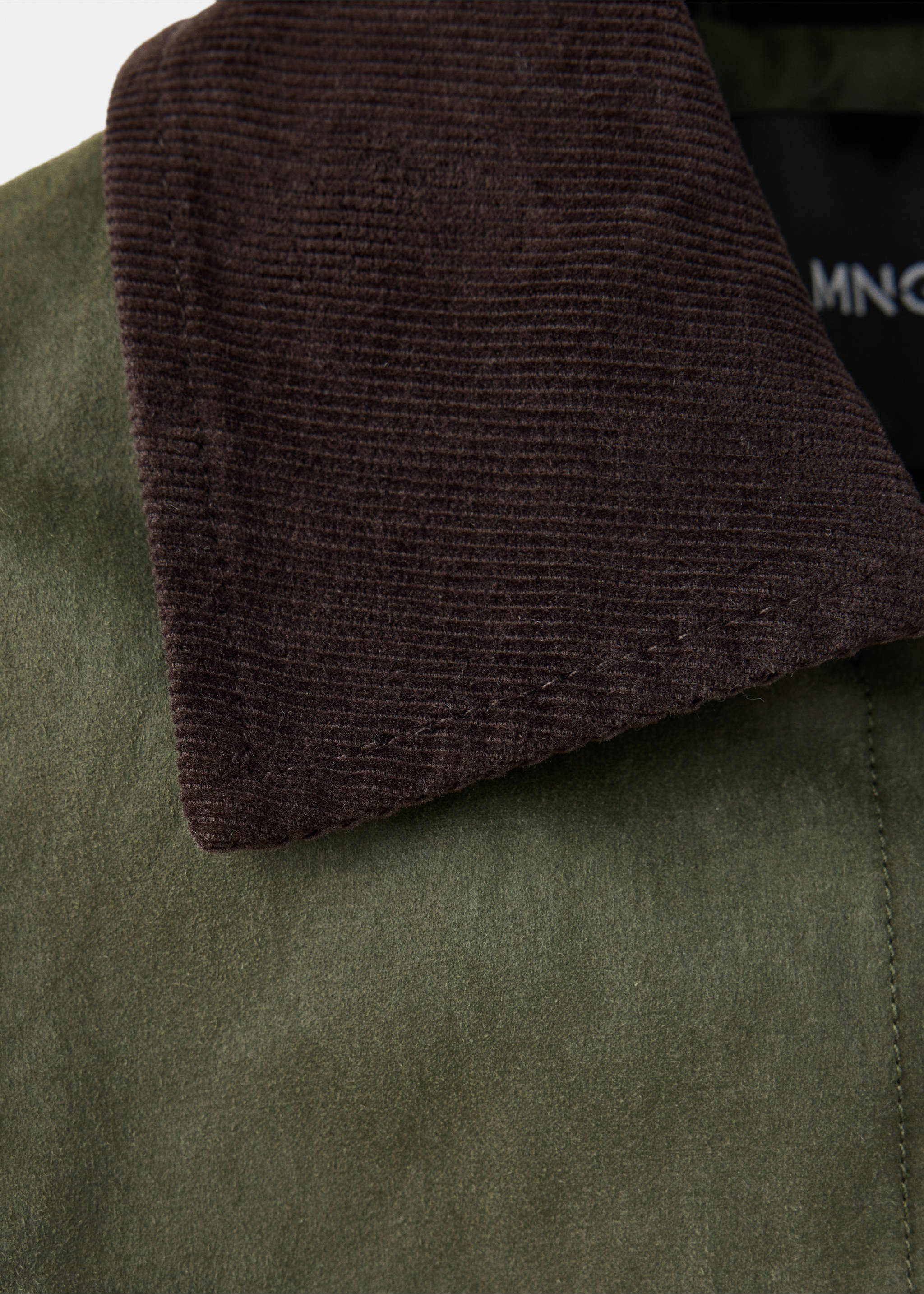 Corduroy collar jacket - Details of the article 0, Khaki. Ref: 37074788-00.
