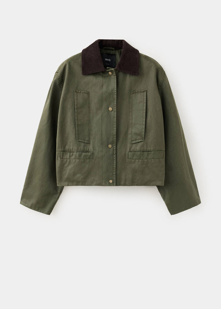 Corduroy-collar jacket with pockets - thumbnail 4