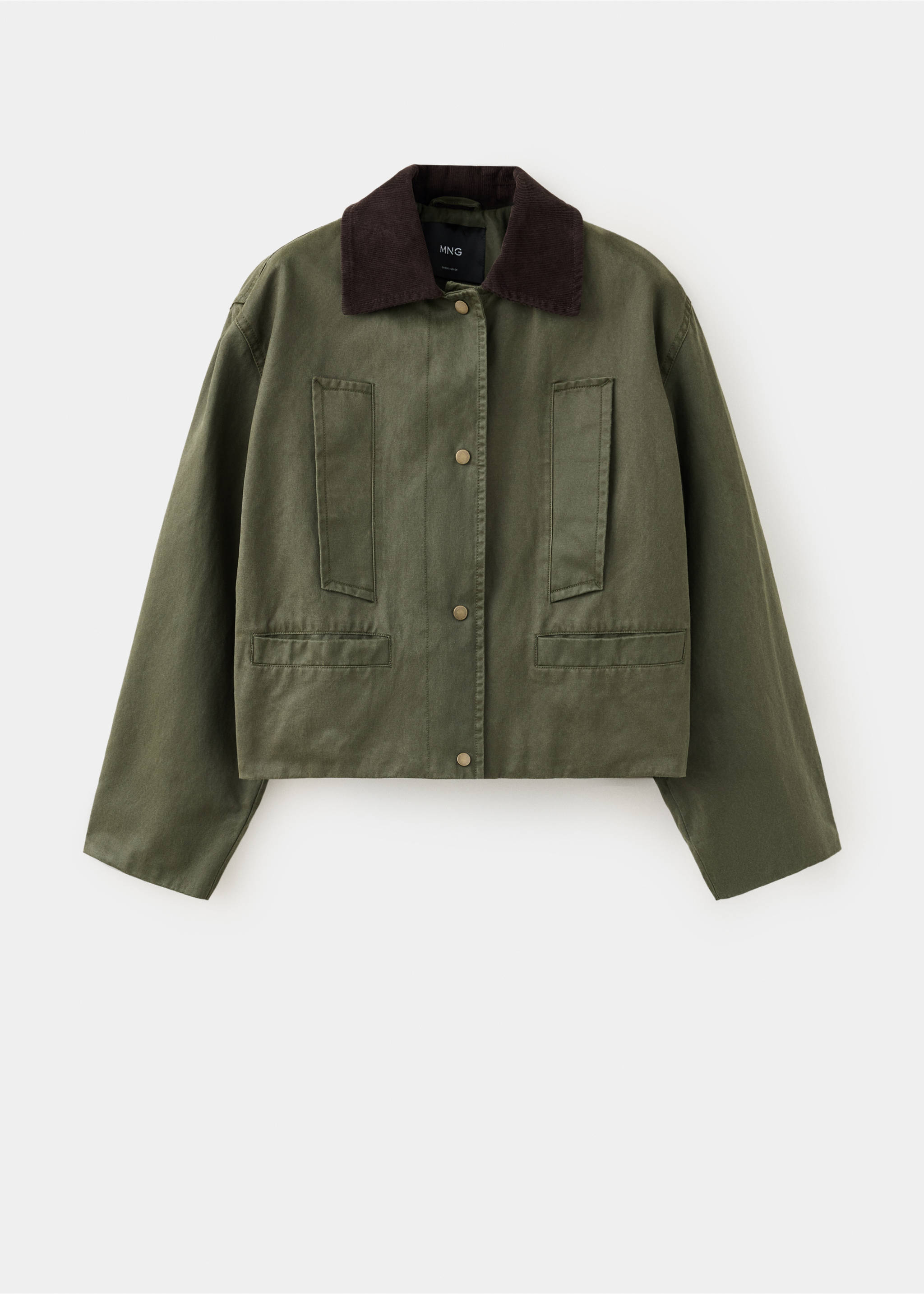 Corduroy collar jacket - Article without model, Khaki. Ref: 37074788-00.