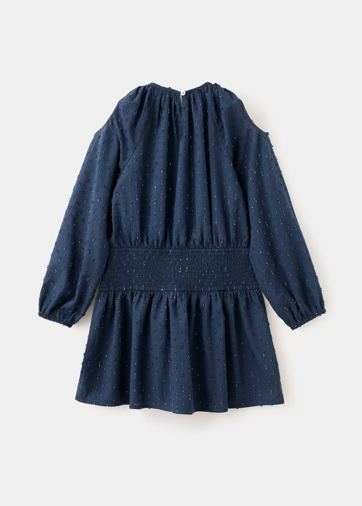 Ruched dress with metallic details — Navy