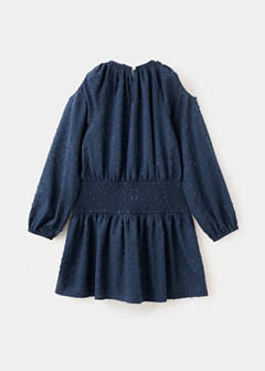 Ruched dress with metallic details — Navy 4