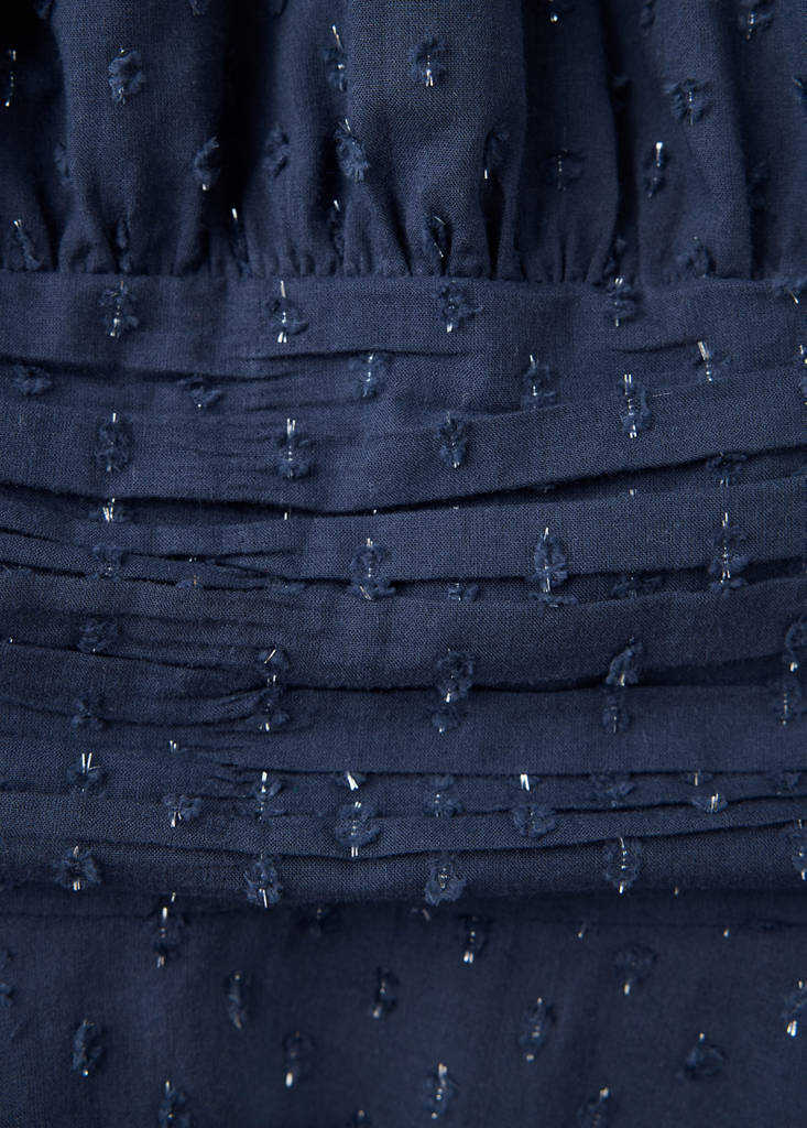 Ruched dress with metallic details — Navy