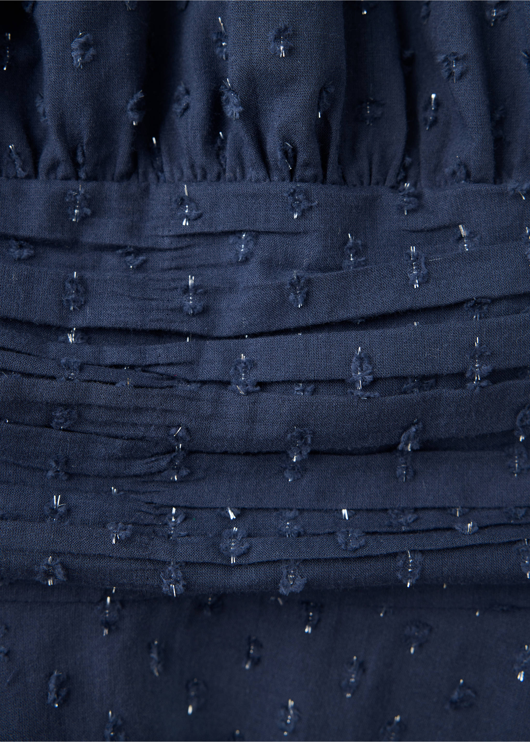 Robe froncée avec détails métallisés - Détail de l'article 0, Bleu marine. Ref: 37074789-00.