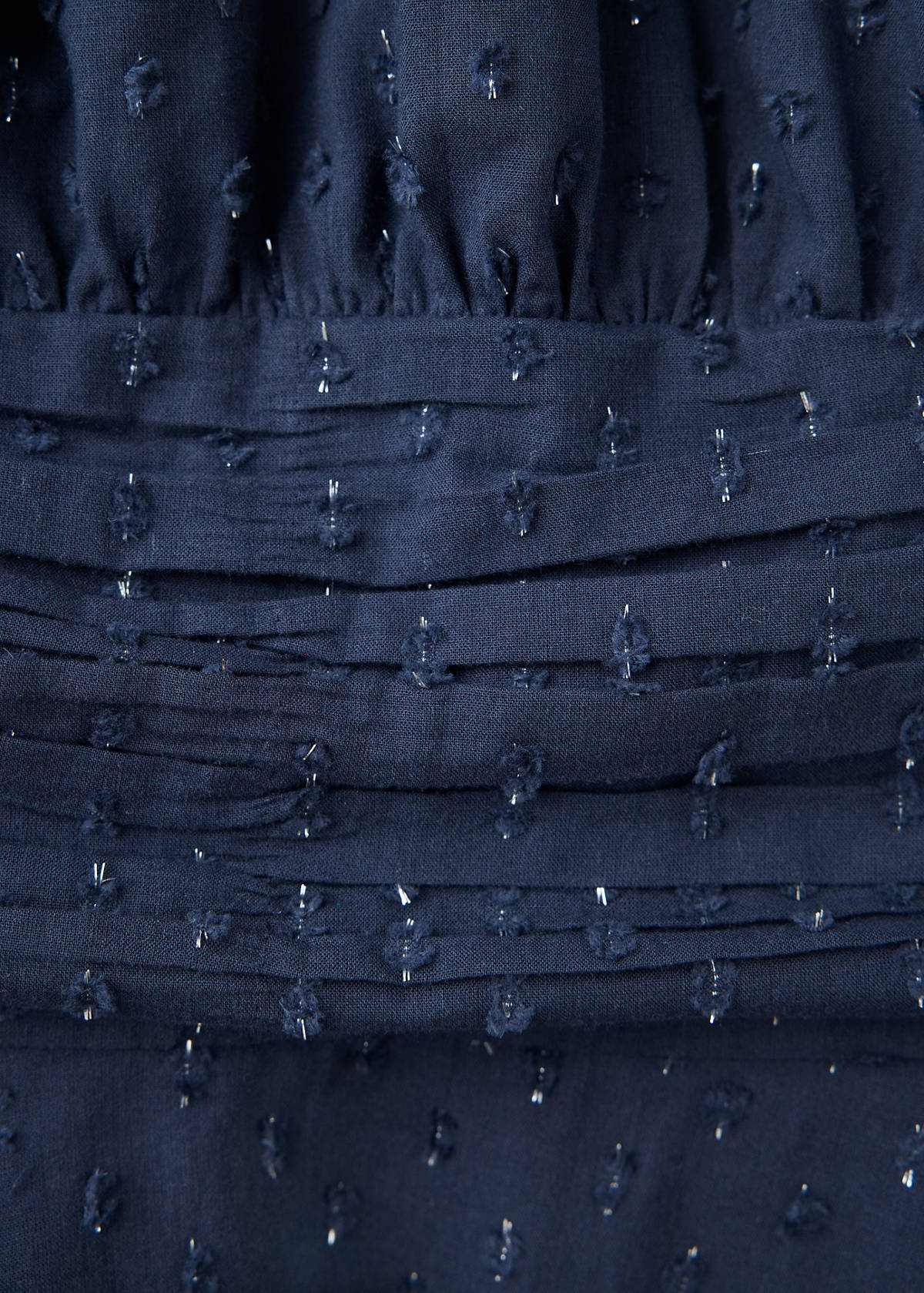 Ruched dress with metallic details — Navy
