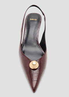 Metal-beaded high-heel shoe — Burgundy 5
