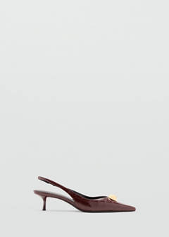 Metal-beaded high-heel shoe — Burgundy 1