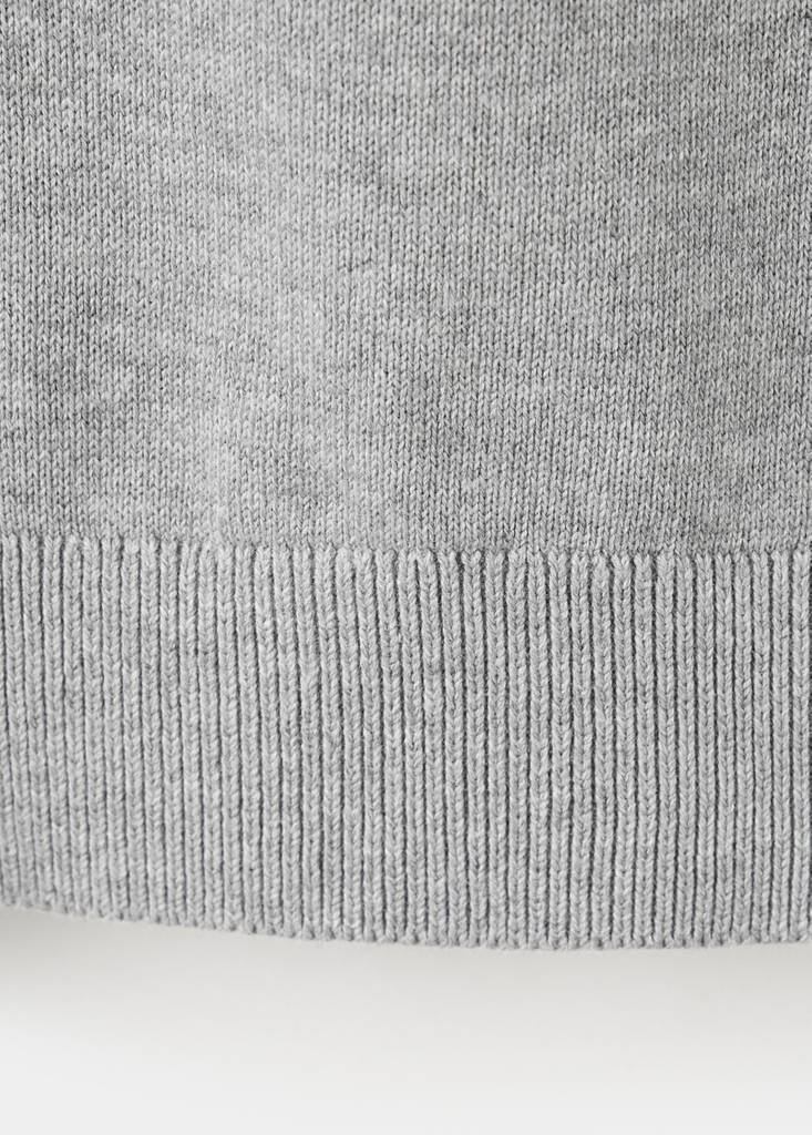 Perkins-neck sweater with zip — Light Heather Grey