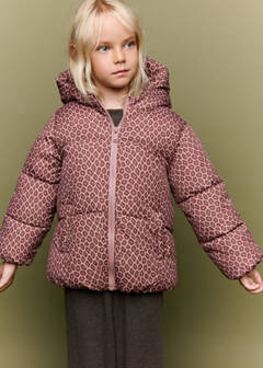 Printed quilted coat — Pink 1