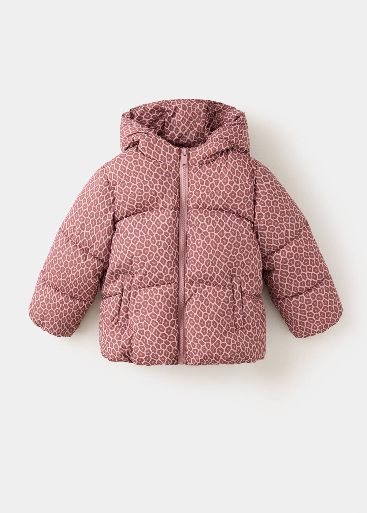 Printed quilted coat — Pink