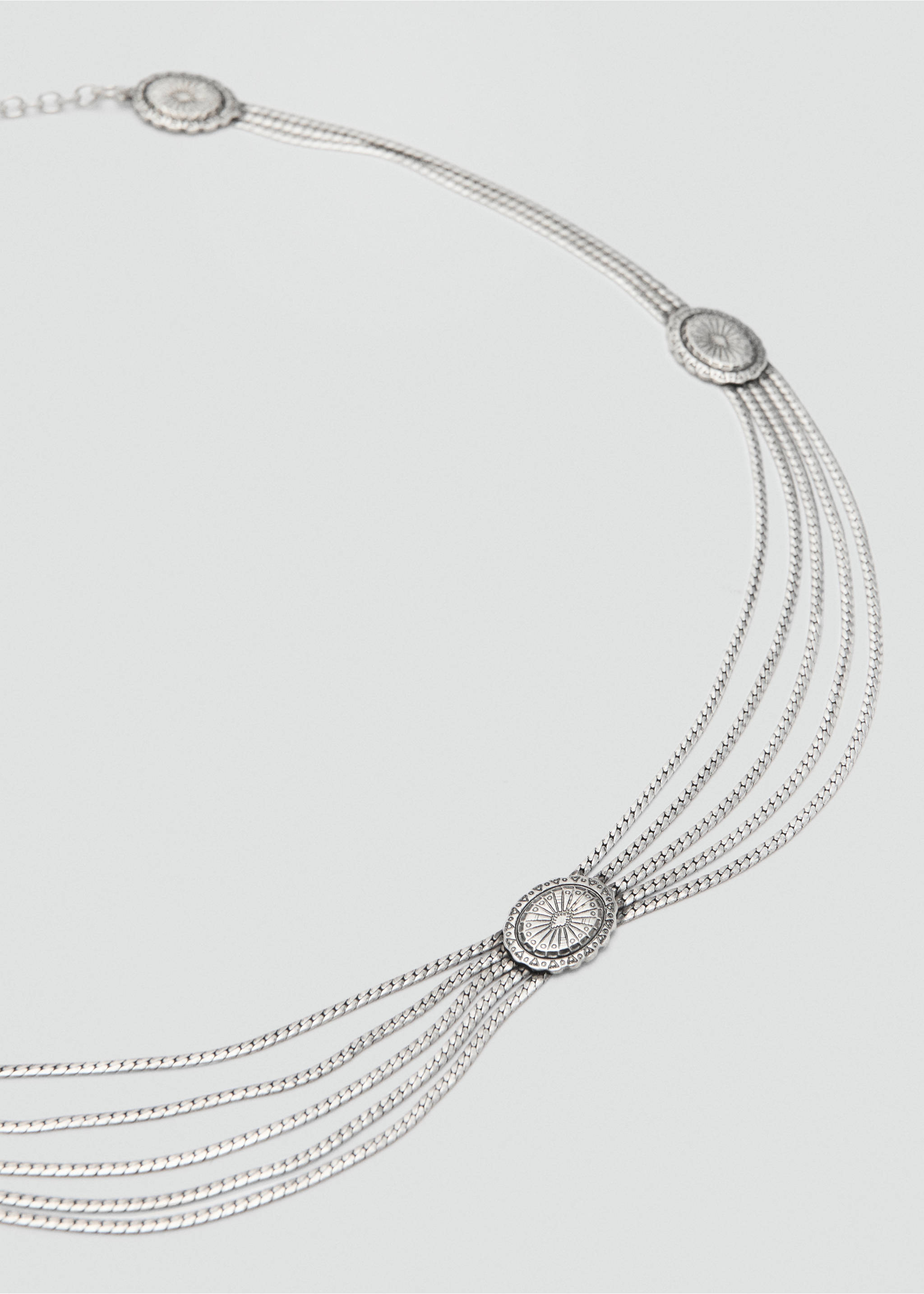 Engraved chain belt - Medium plane, Silver. Ref: 37074795-00.