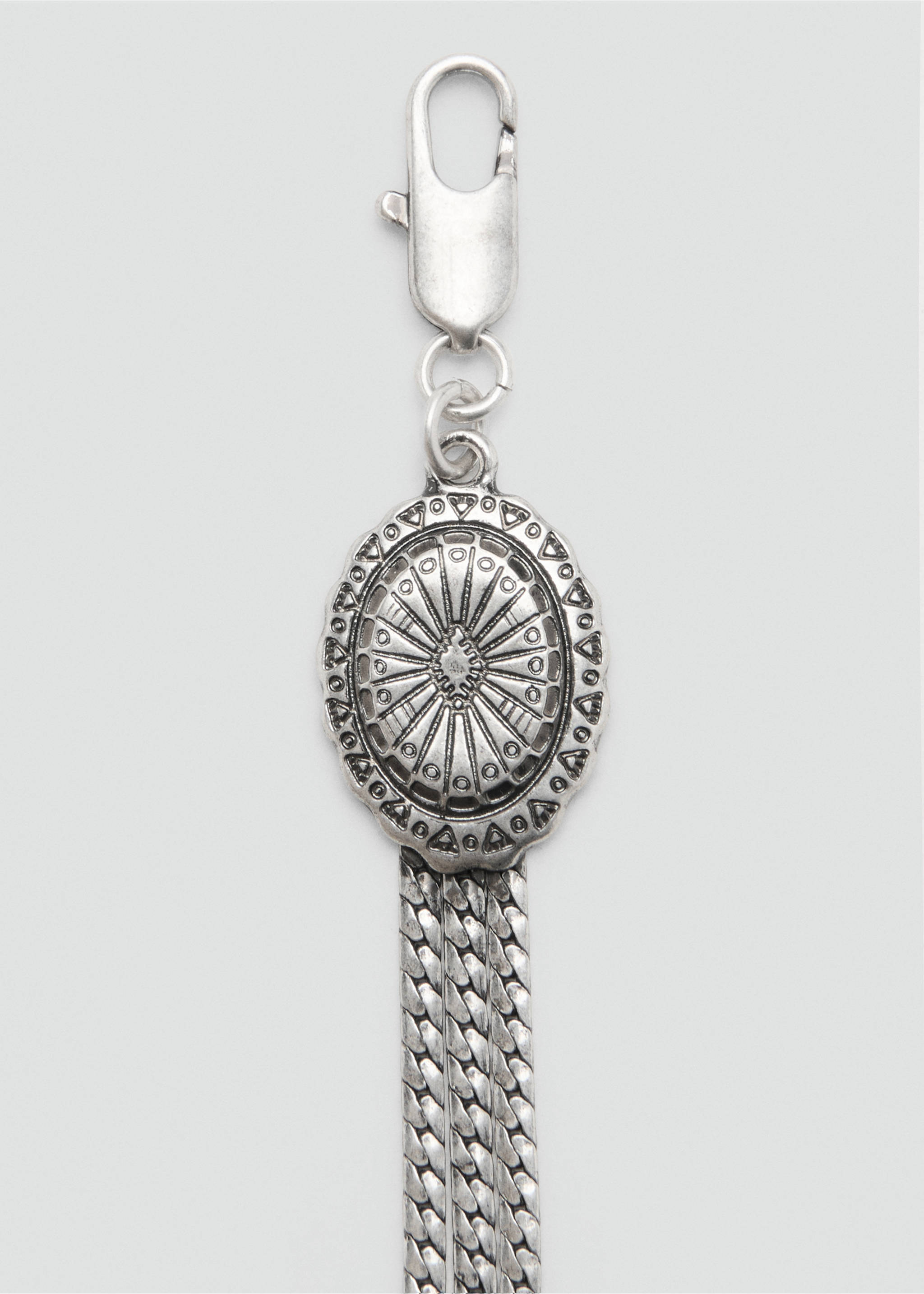 Engraved chain belt - Details of the article 1, Silver. Ref: 37074795-00.