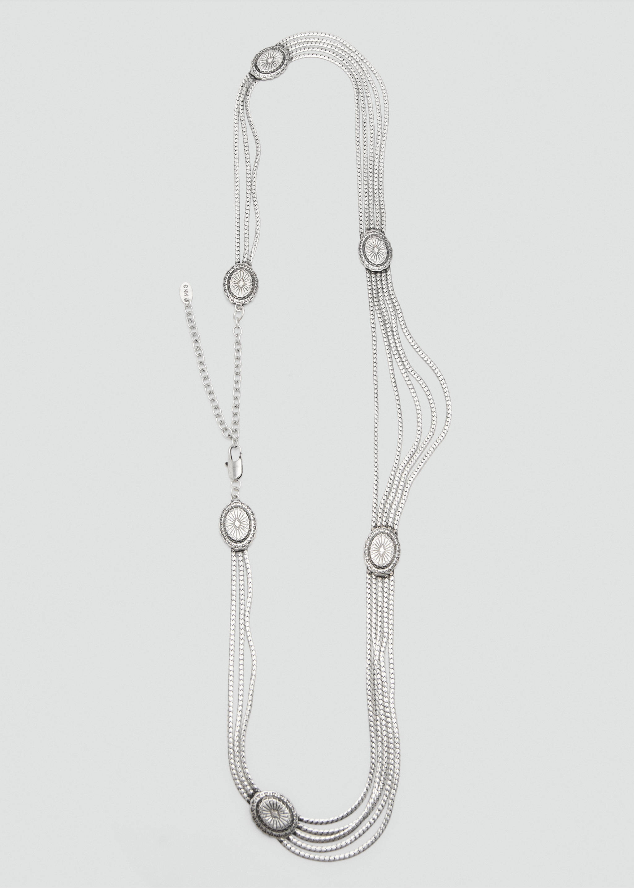 Engraved chain belt - Details of the article 2, Silver. Ref: 37074795-00.