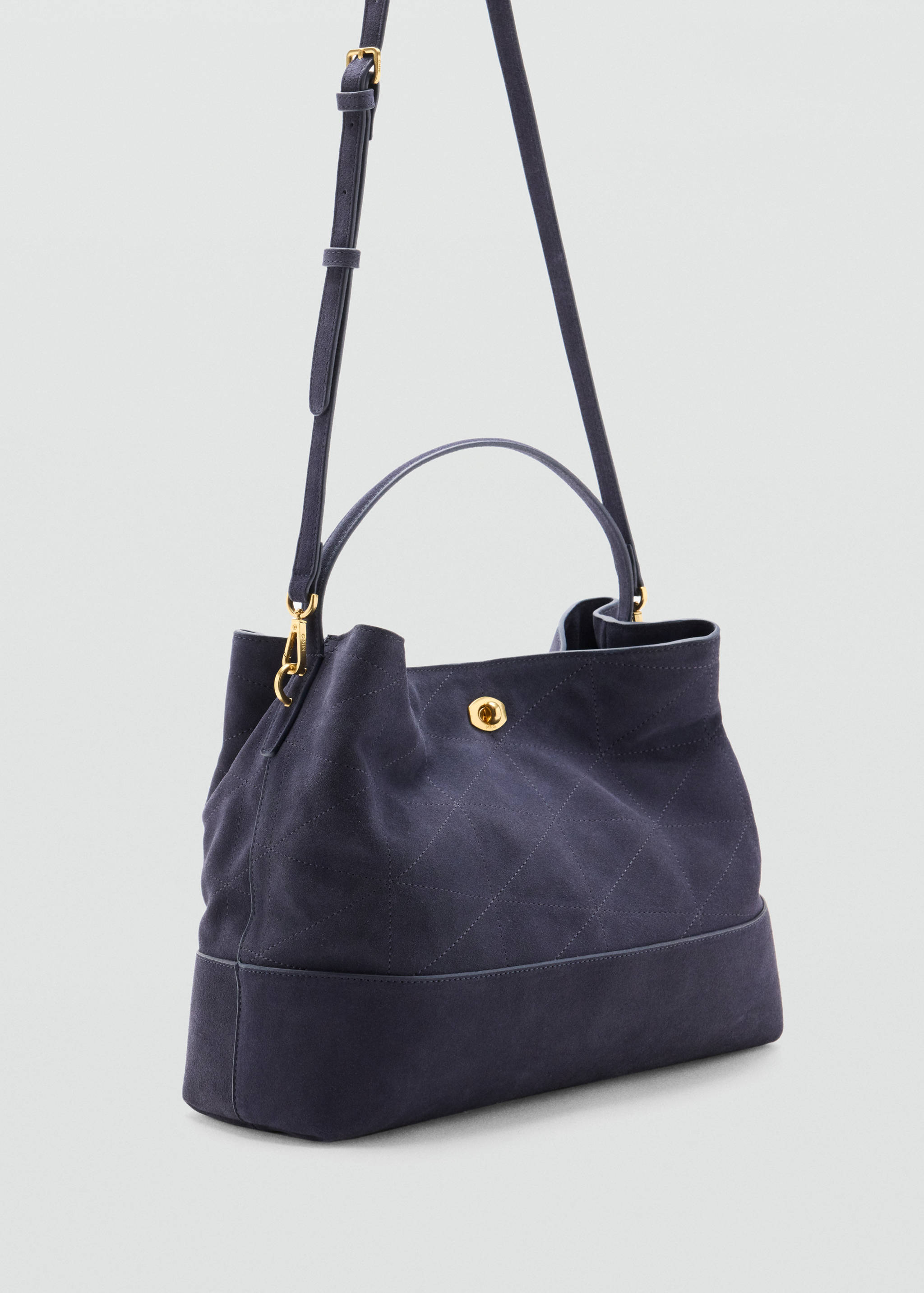 Leather bucket bag - Medium plane