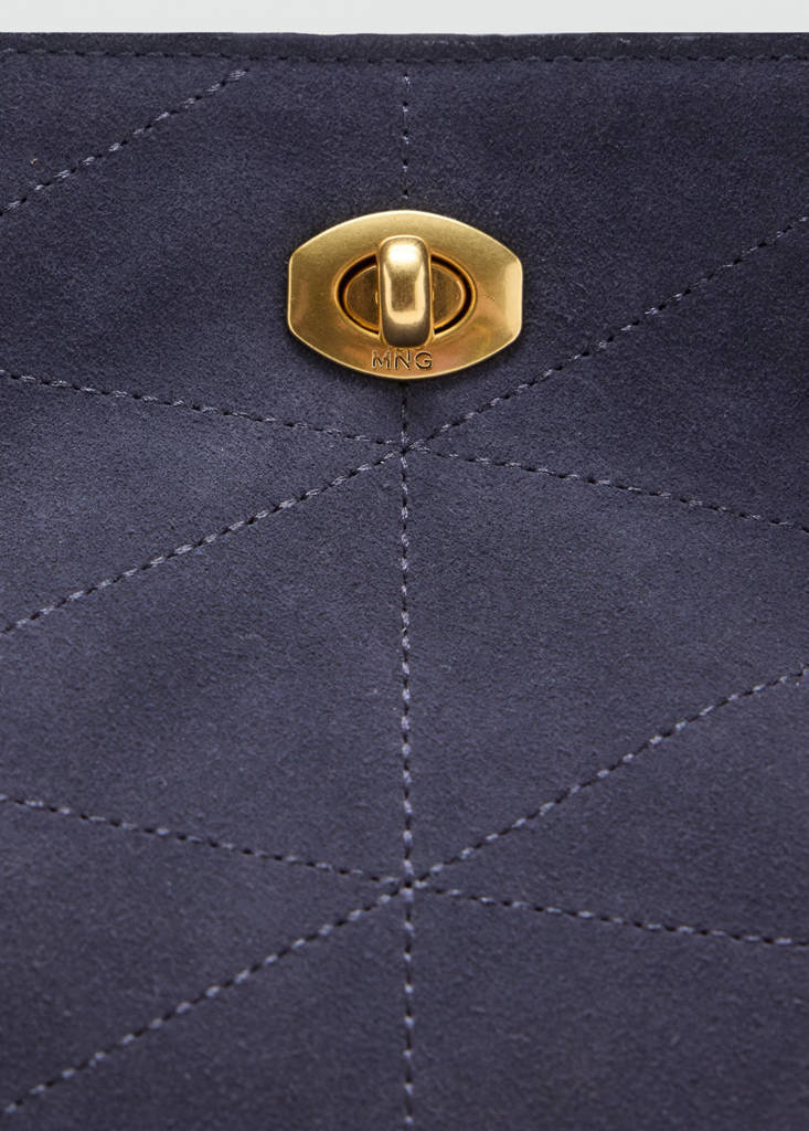 Leather bucket bag — Navy