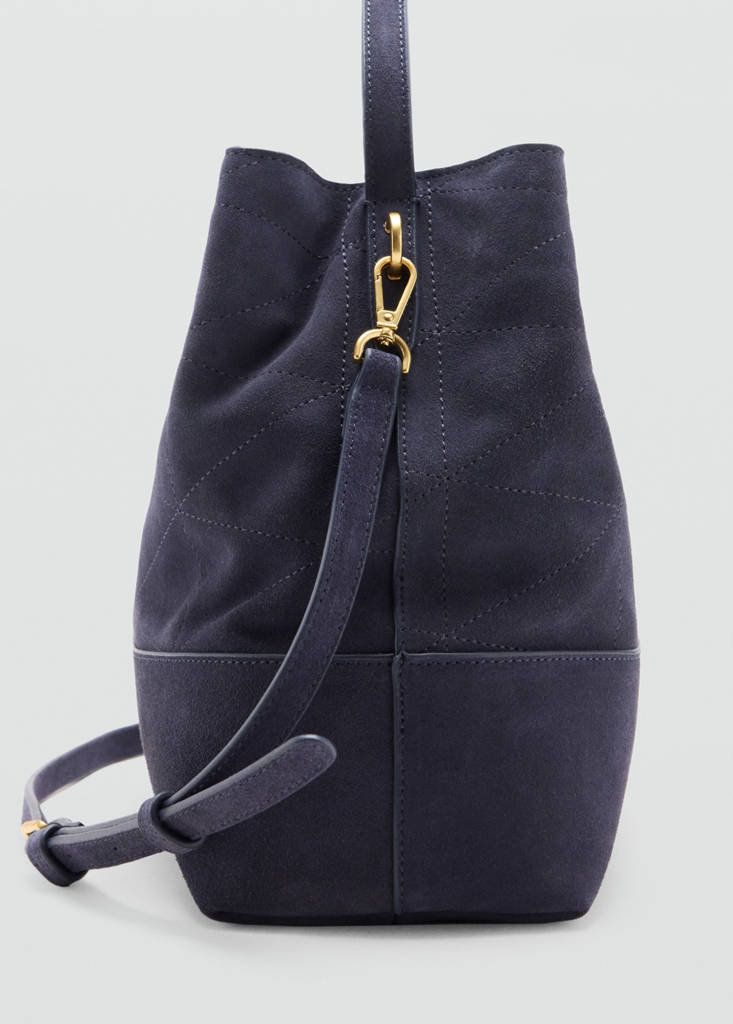 Leather bucket bag — Navy