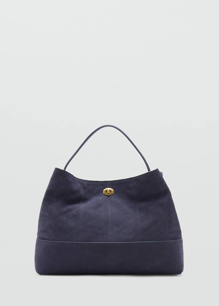 Leather bucket bag — Navy