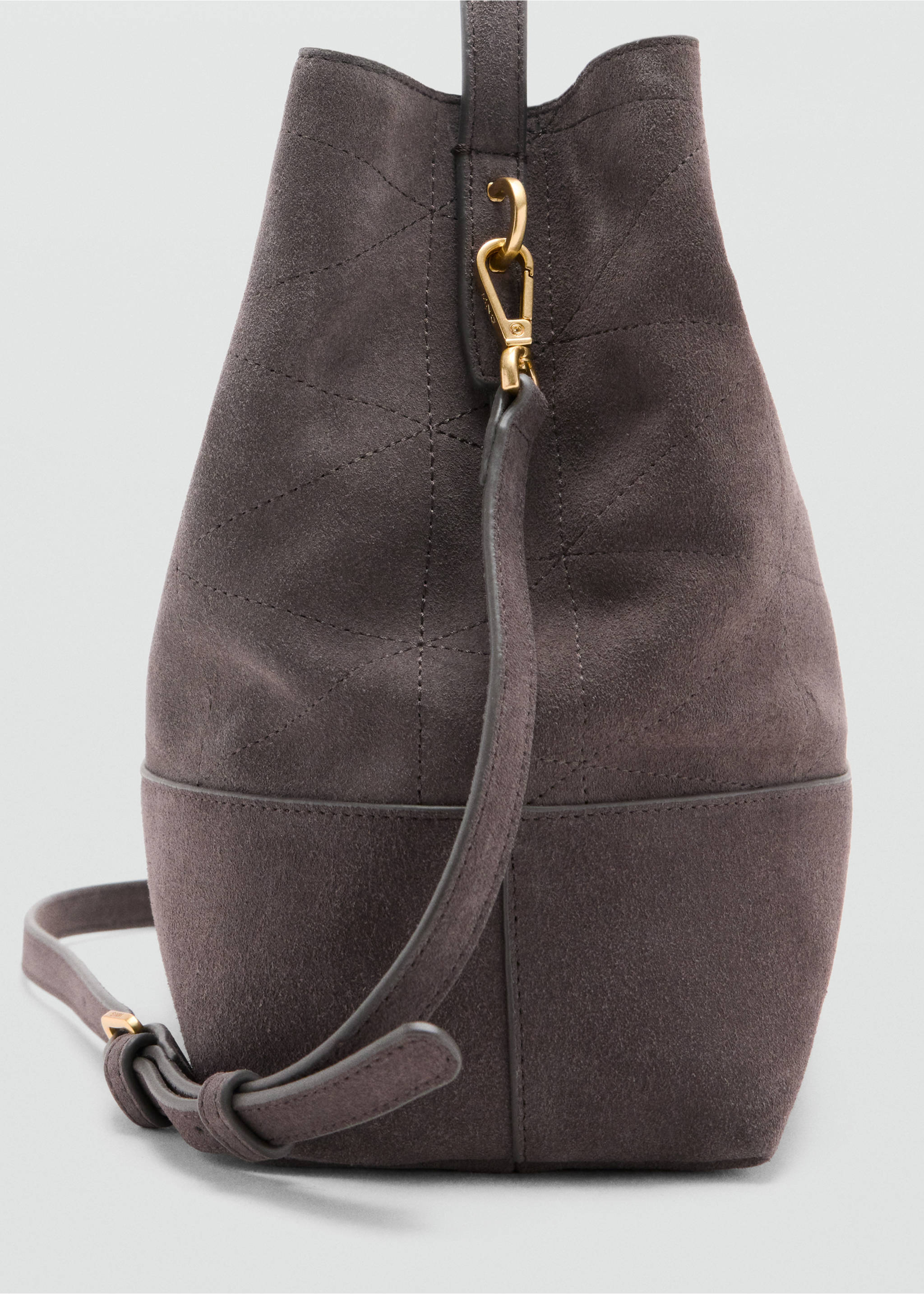 Leather bucket bag - Details of the article 2, Grey. Ref: 37074796-00.