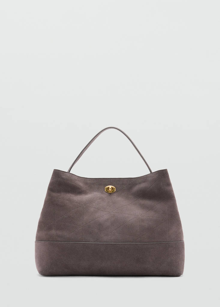 Leather bucket bag — Grey