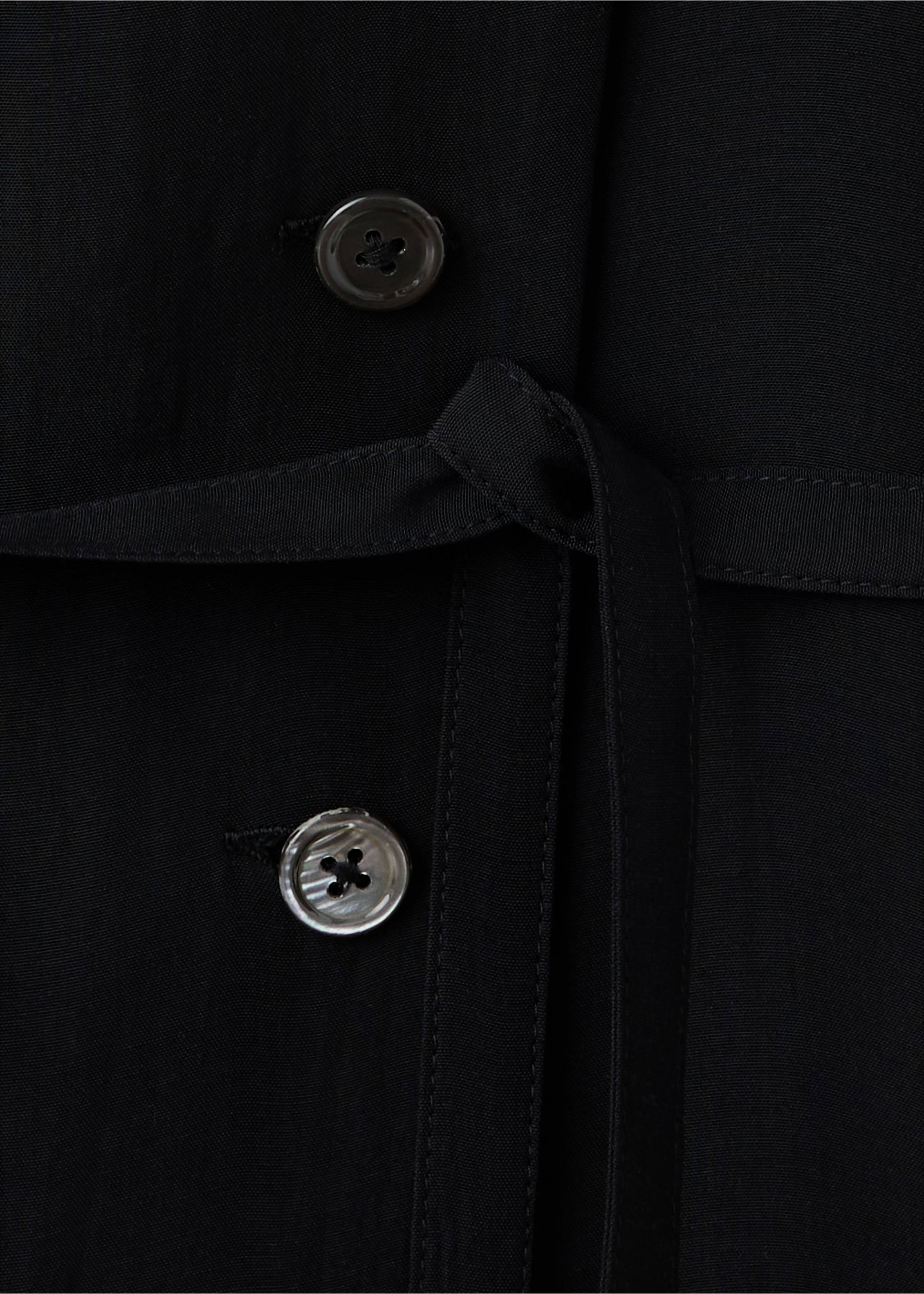 Lyocell overshirt with lapels - Details of the article 8, Black. Ref: 37074797-00.