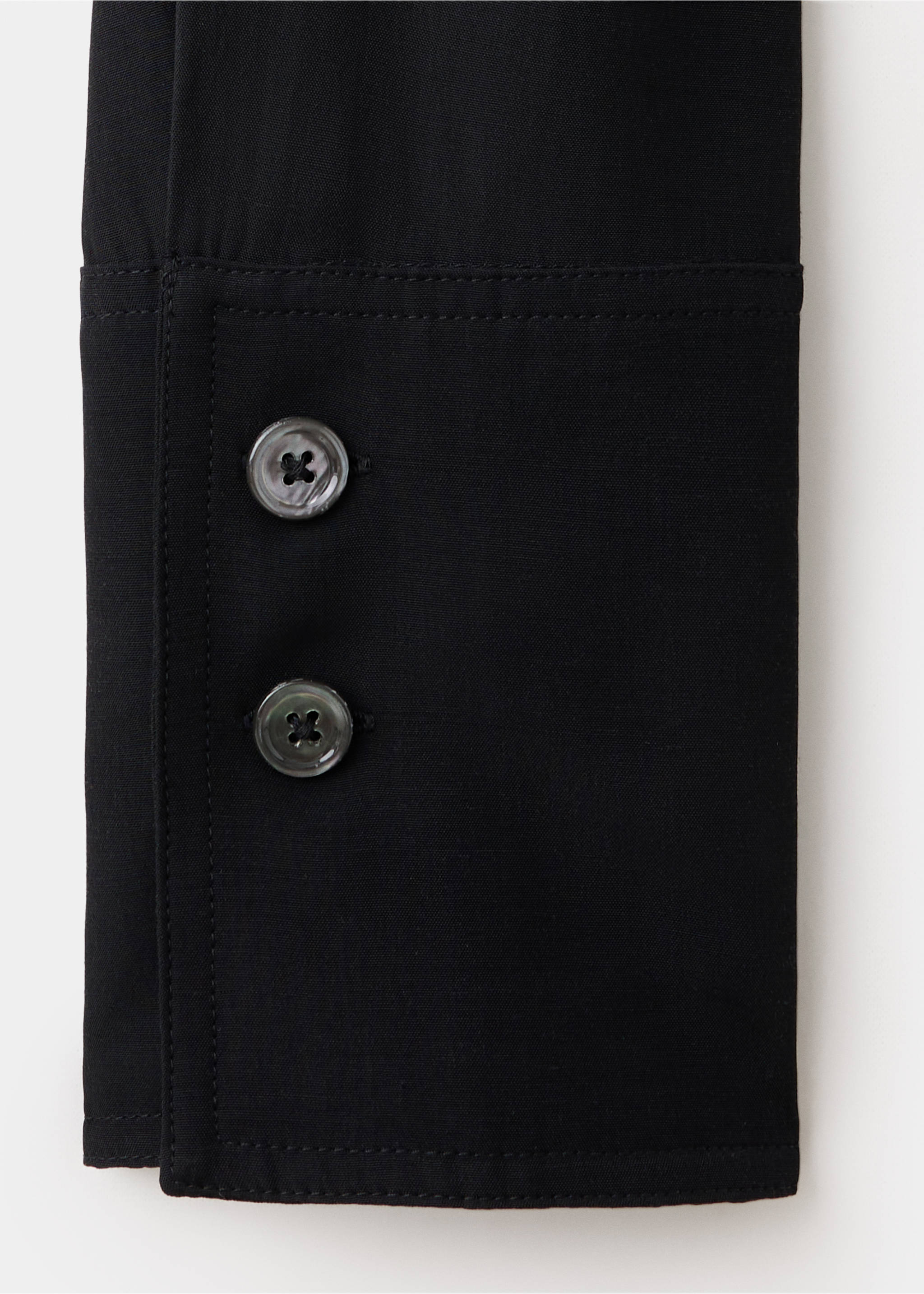 Lyocell overshirt with lapels - Details of the article 0, Black. Ref: 37074797-00.