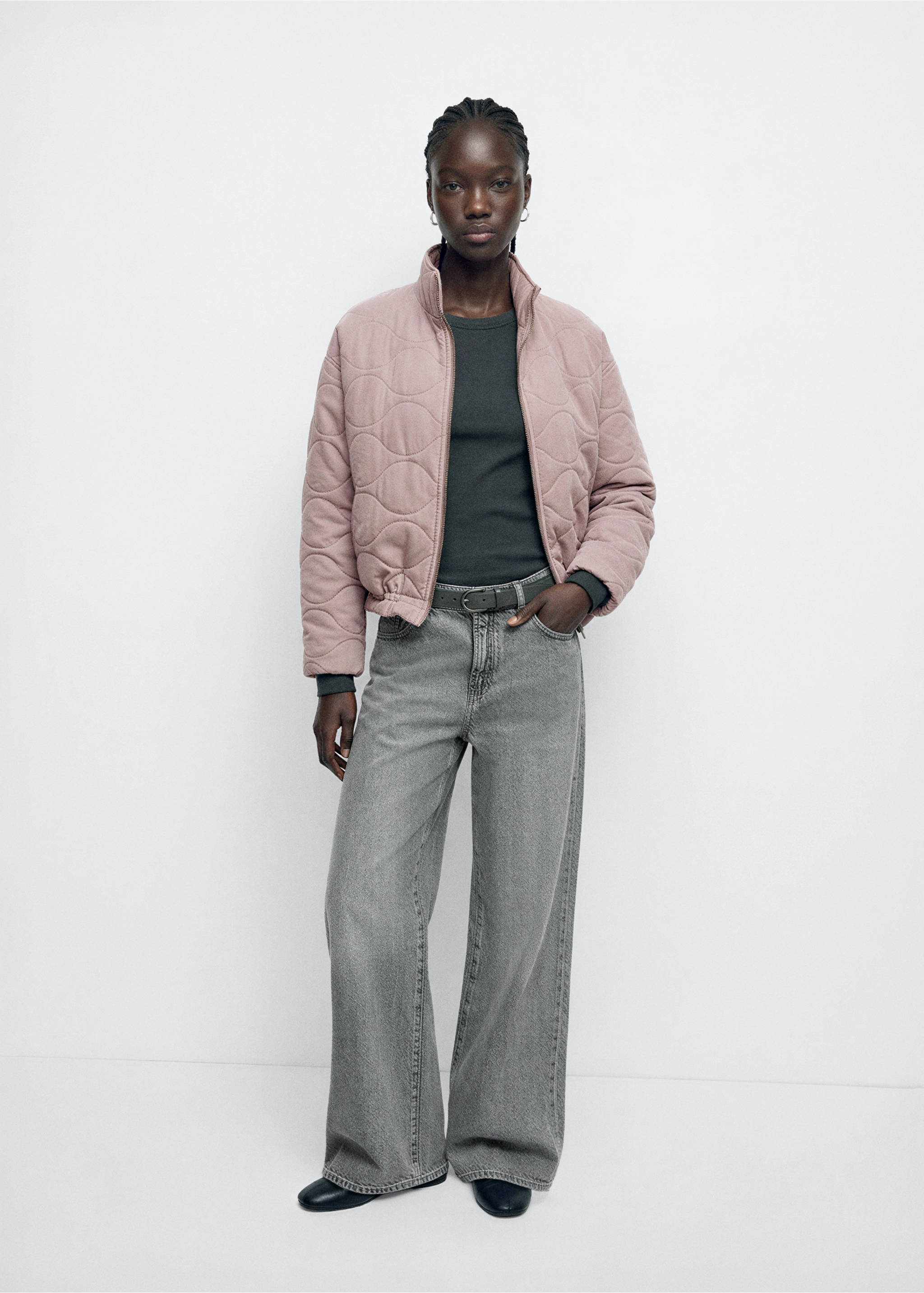 Veste oversize détail couture - Plan général, Rose. Ref: 37074799-00.