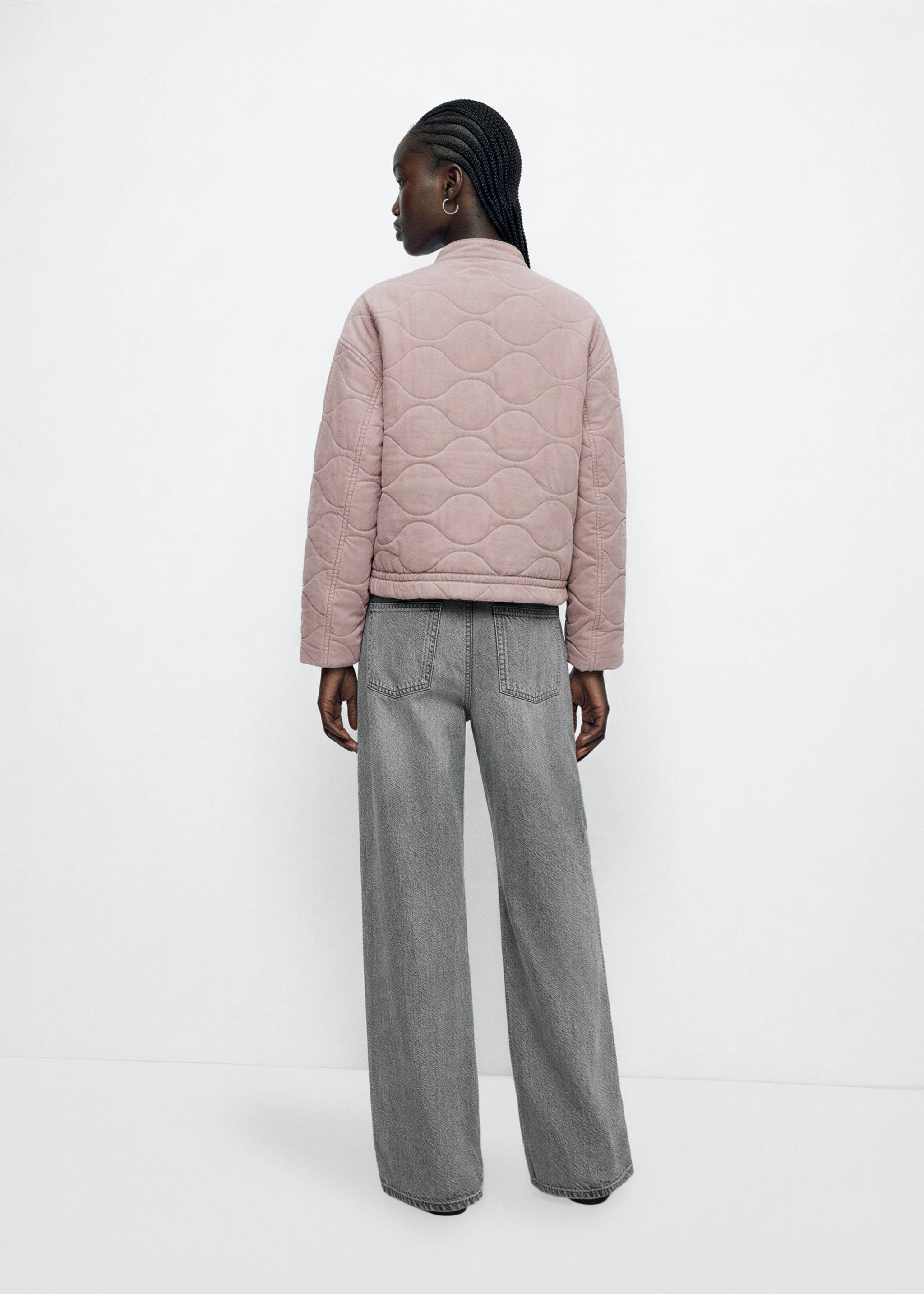 Veste oversize détail couture - Verso de l’article, Rose. Ref: 37074799-00.