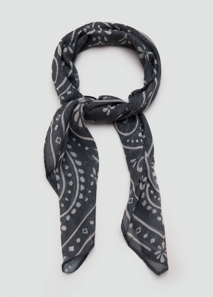 Printed chiffon scarf — Grey