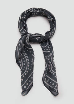 Printed chiffon scarf — Grey 5