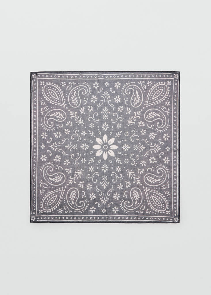 Printed chiffon scarf — Grey