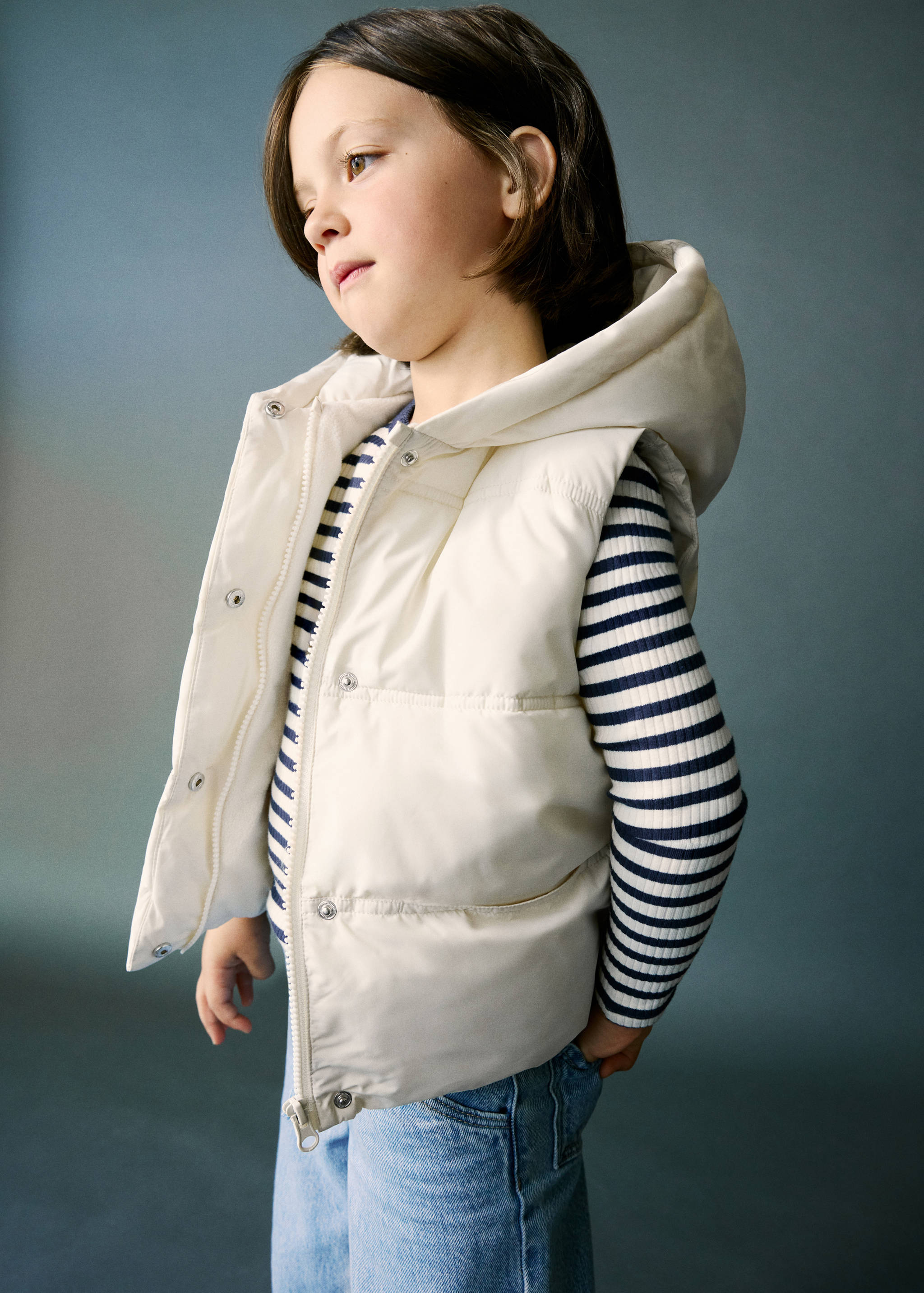 Quilted gilet with hood - General plane