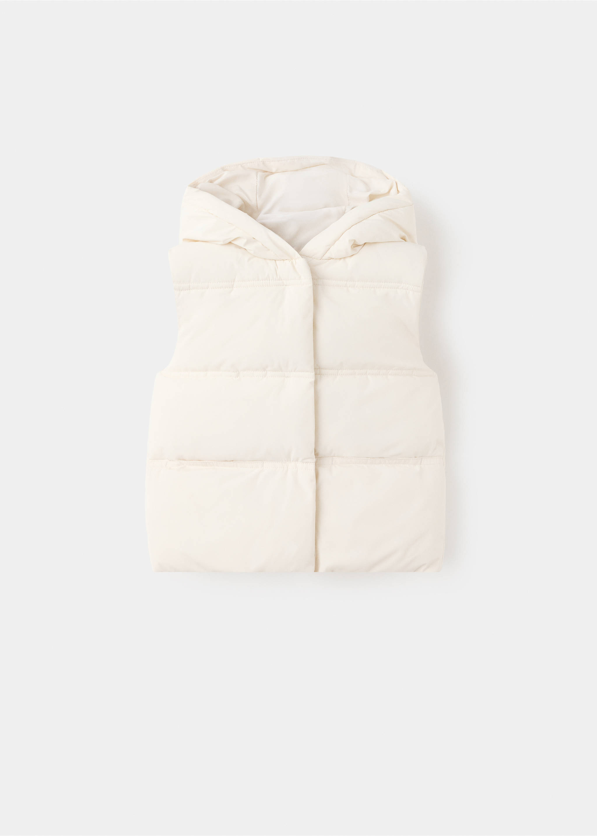 Quilted gilet with hood - Article without model, Off White. Ref: 37075149-00.