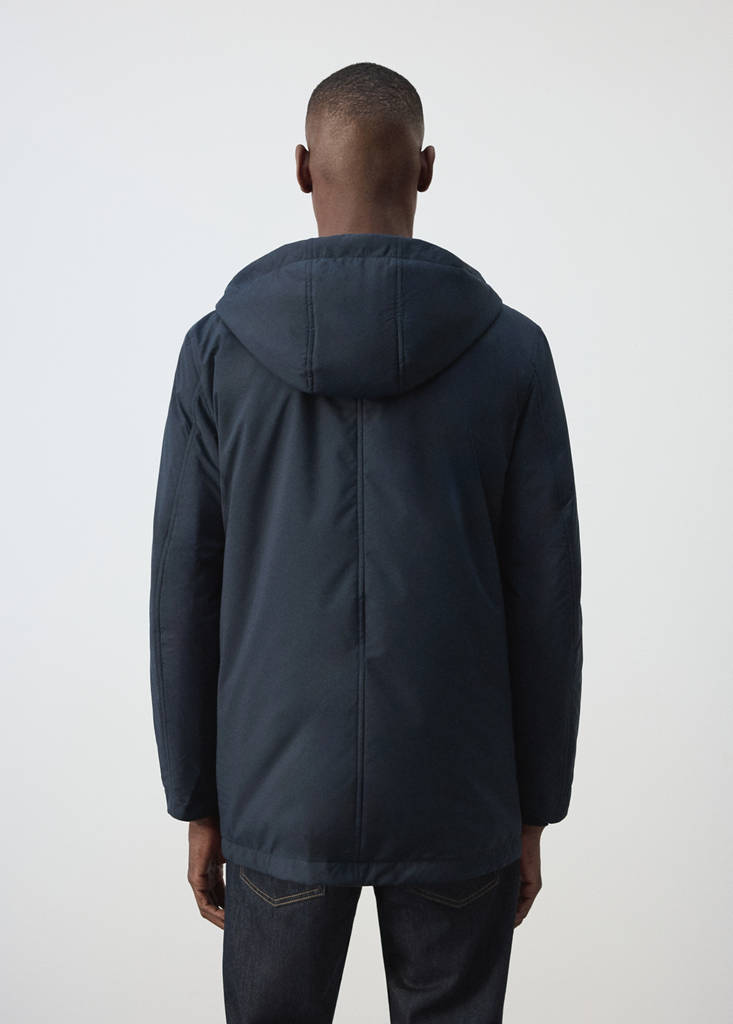 Reversible water-repellent padded parka — Night Blue
