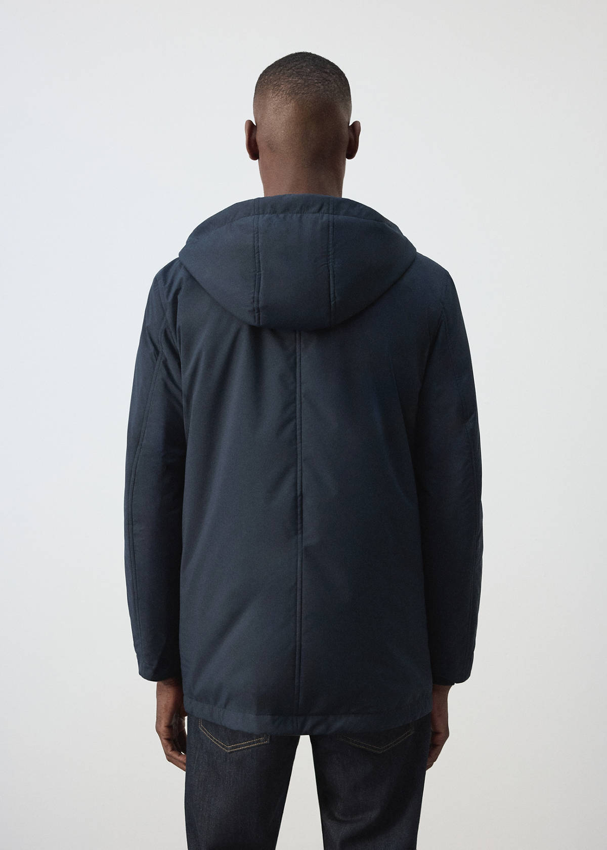 Reversible water-repellent padded parka — Night Blue
