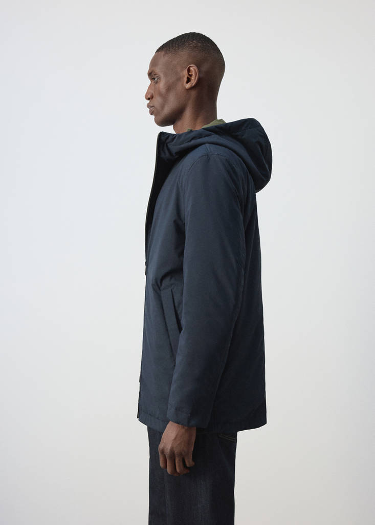 Reversible water-repellent padded parka — Night Blue