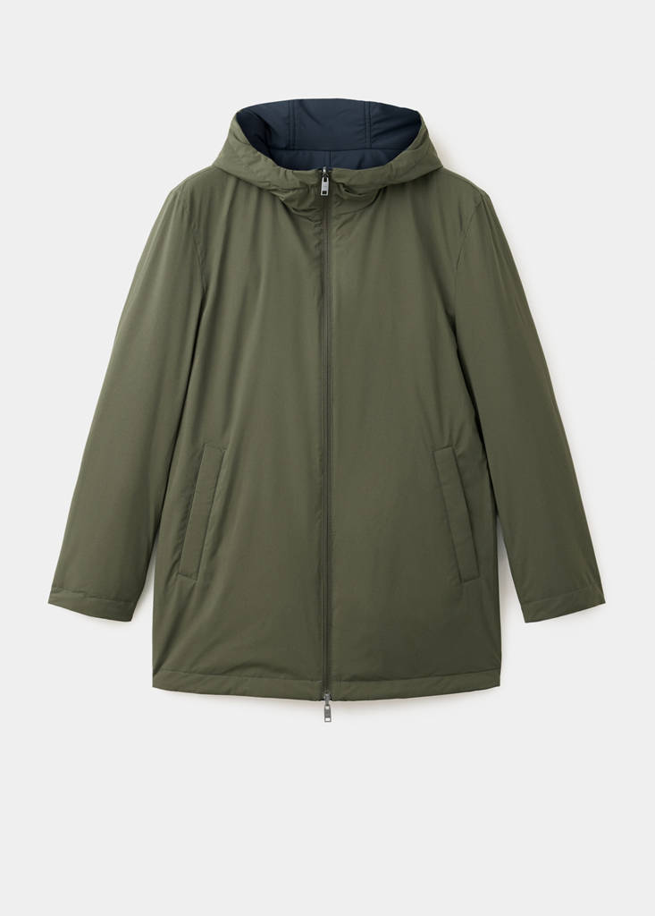 Reversible water-repellent padded parka — Night Blue