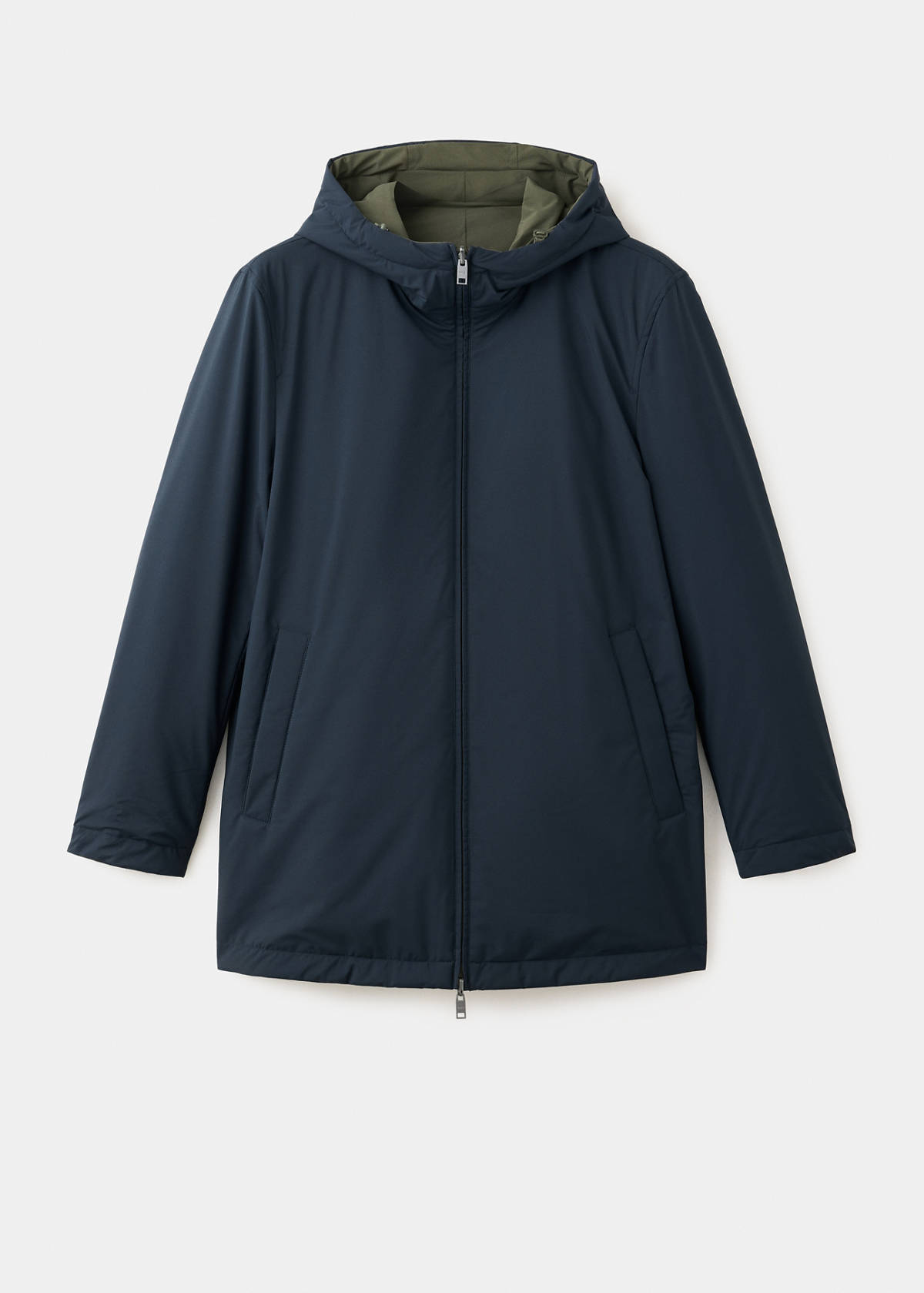 Reversible water-repellent padded parka — Night Blue
