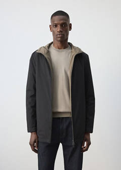 Reversible water-repellent padded parka — Black 1