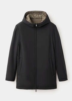 Reversible water-repellent padded parka — Black 7