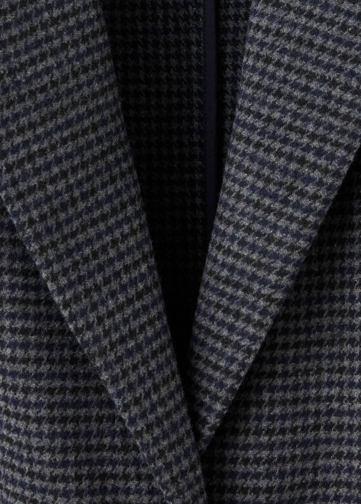 Herringbone wool blend blazer — Navy