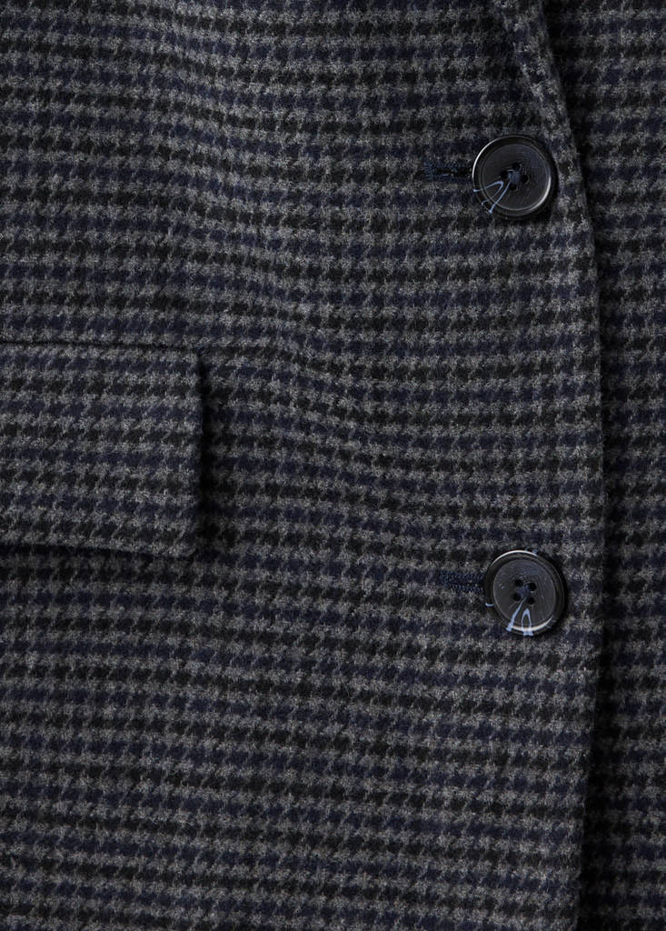 Herringbone wool blend blazer — Navy