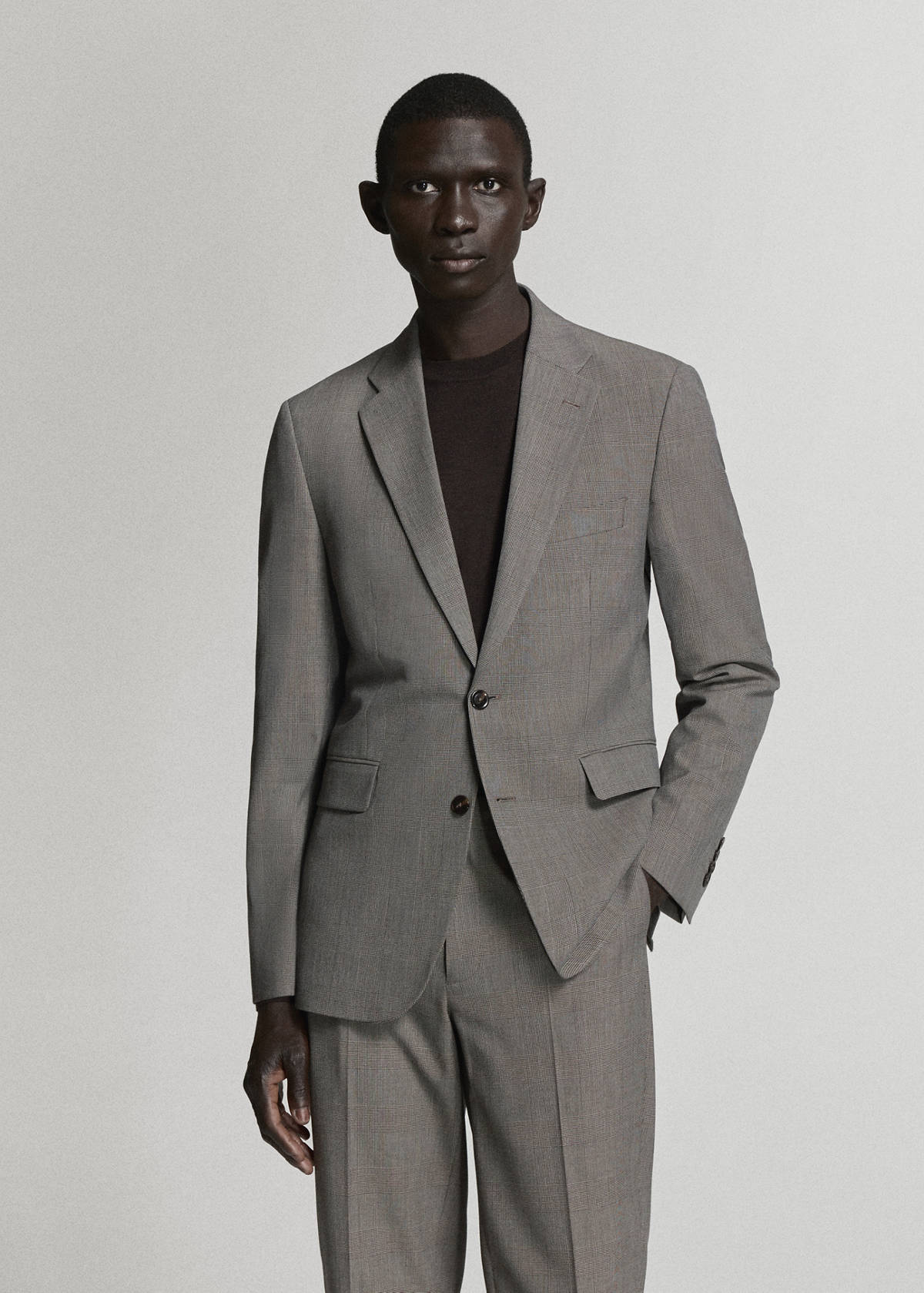 Milan slim-fit suit jacket — Brown