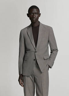 Milan slim-fit suit jacket — Brown 1