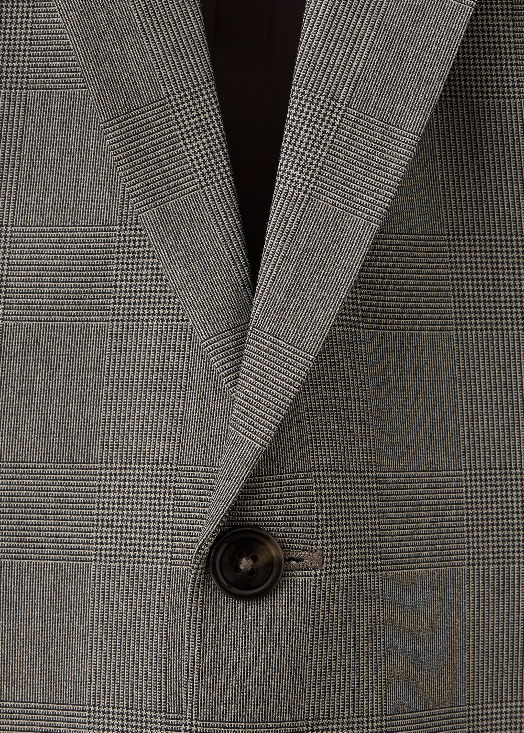 Blazer de fato modelo Milão slim fit - Pormenor do artigo 8, Castanho. Ref: 37075153-00.